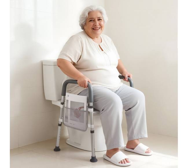 Pakeltas tualeto sėdynė su rankenomis7