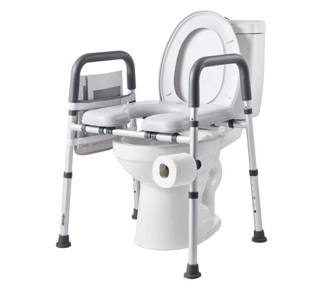 Pakeltas tualeto sėdynė su rankenomis10