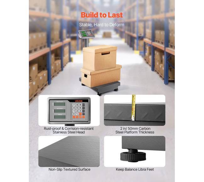 Elektroninės platforminės svarstyklės 300 kg, tikslumas 50 g4