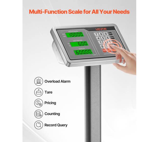 Elektroninės platforminės svarstyklės 300 kg, tikslumas 50 g5