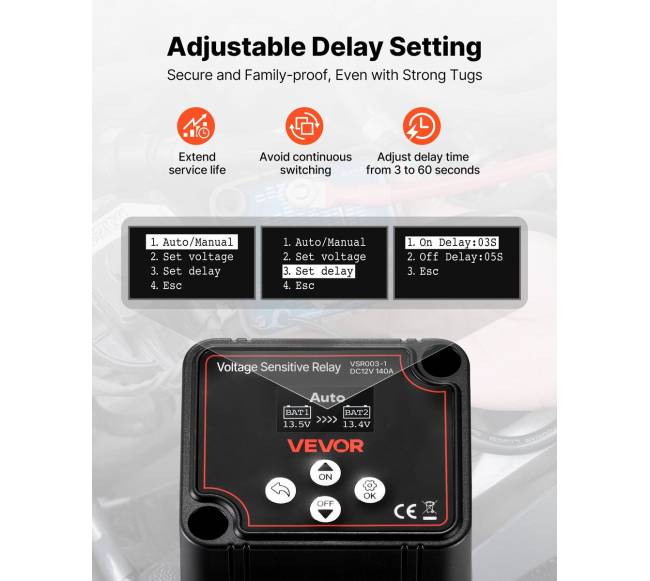 12V 140A dvigubas akumuliatorių izoliatorius UTV, ATV4