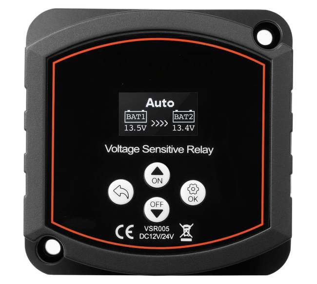 Dvigubas baterijų izoliatorius su LCD ekranu0