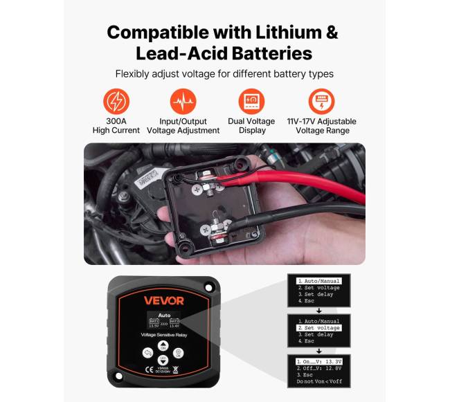 Dvigubas baterijų izoliatorius su LCD ekranu1