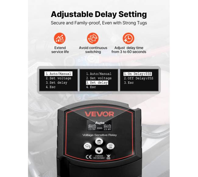 Dvigubas baterijų izoliatorius su LCD ekranu4