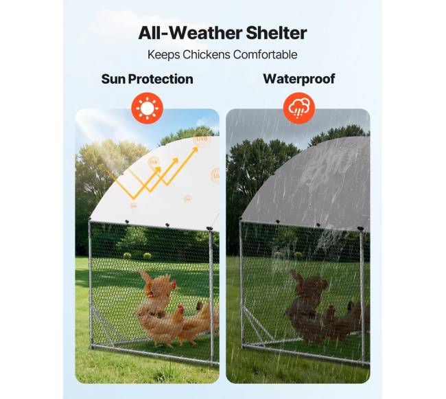 Metalinė vištų tvora su stogu4