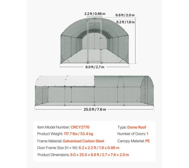 Metalinė vištų tvora su stogu6