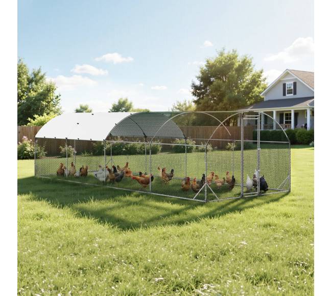 Metalinė vištų tvora su stogu7