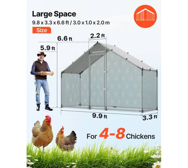 Didelis metalinis vištidė kiemui1