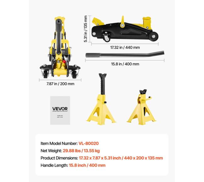 Žemas grindų domkratas, 2 tonų talpa6