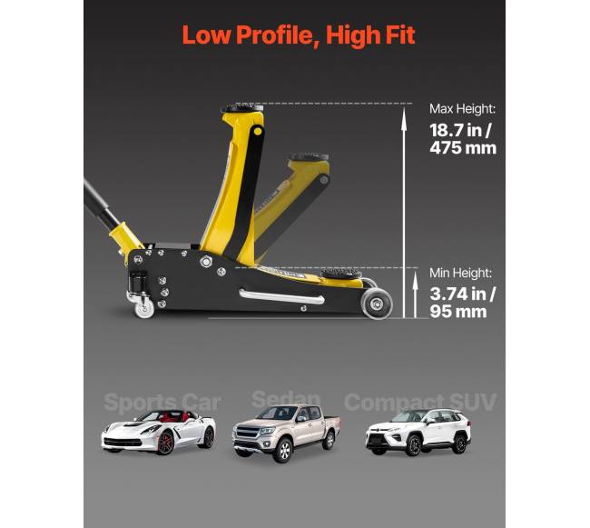 Žemas automobilių domkratas 2,5 tonos2