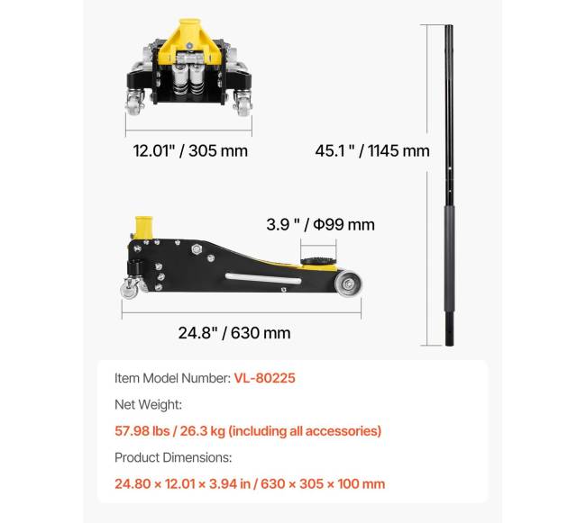 Žemas automobilių domkratas 2,5 tonos6