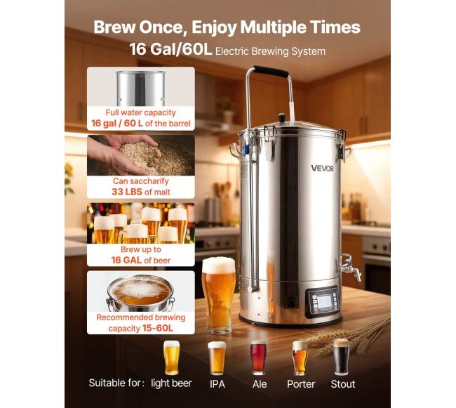 Elektrinė alaus gamybos sistema, 60 l talpa, 3000W1