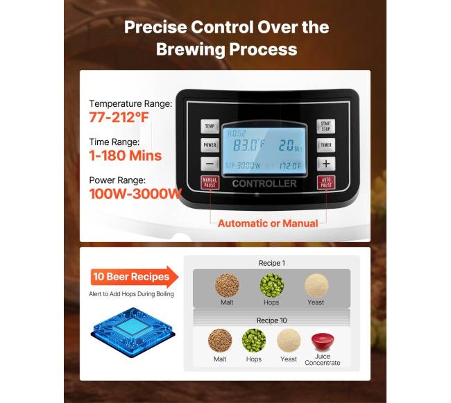 Elektrinė alaus gamybos sistema, 60 l talpa, 3000W3