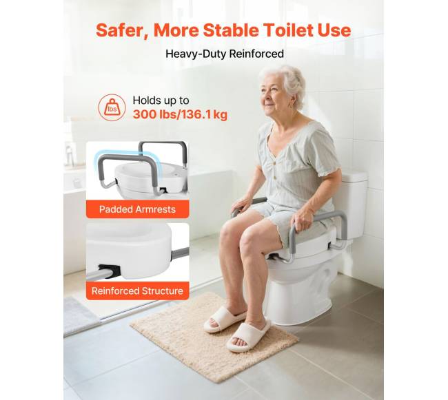 Aukštinta tualeto sėdynė su rankenomis3