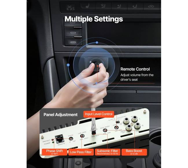 Automobilio vieno kanalo stiprintuvas 400 W3