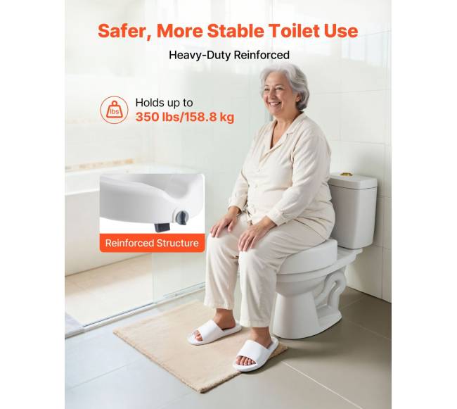 Paaukštinta tualeto sėdynė, 158,8 kg, 127 mm3