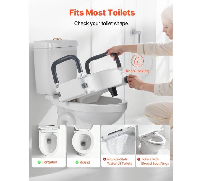 Tualeto paaukštinimas su atramomis, 136 kg apkrova2