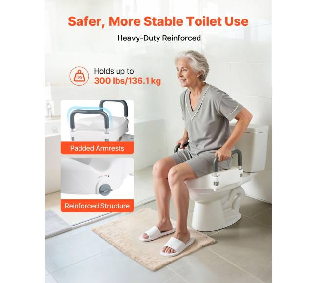 Tualeto paaukštinimas su atramomis, 136 kg apkrova3