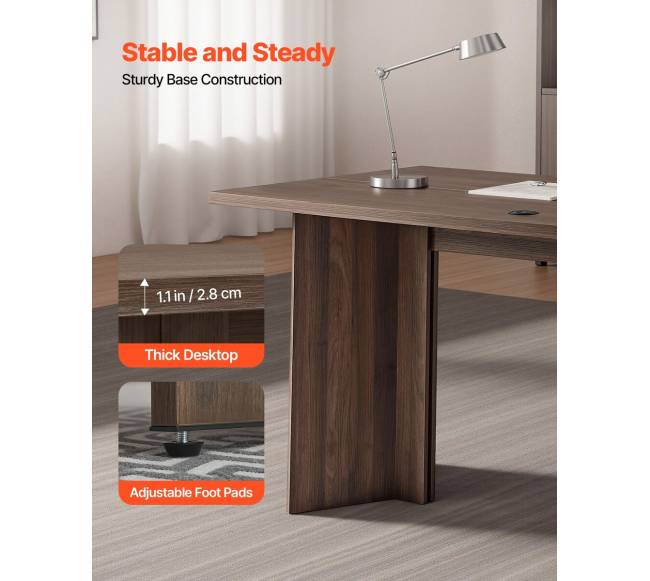 modernus 160 cm vykdomasis stalas su kabelių anga4