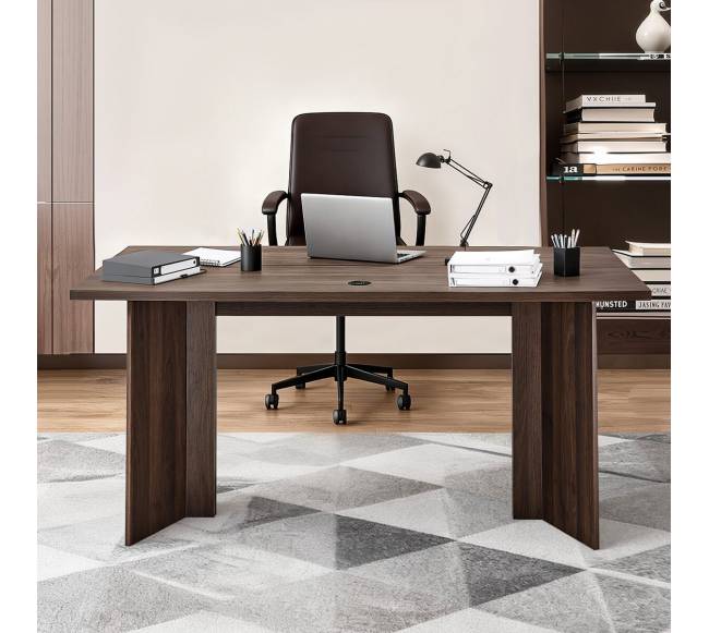 modernus 160 cm vykdomasis stalas su kabelių anga7