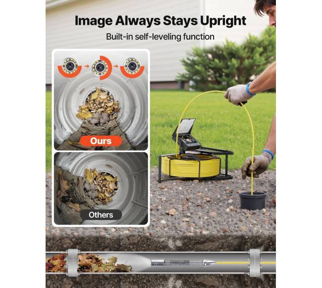 Nuotekų kamera 50 m su 1080P ekranu1