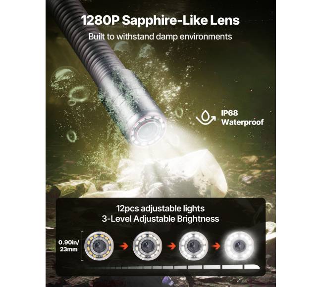 Nuotekų kamera 50 m su 1080P ekranu3