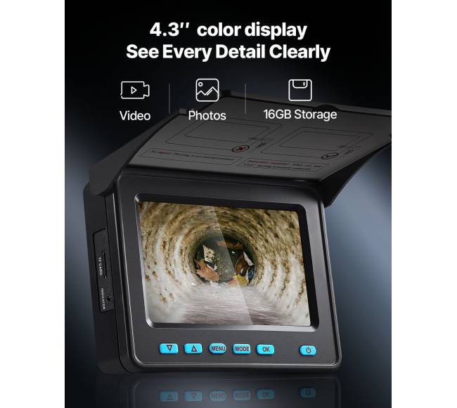 20 m ilgio kanalizacijos kamera su LED1