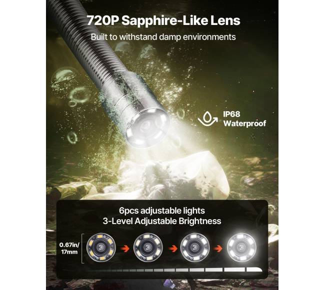 20 m ilgio kanalizacijos kamera su LED2