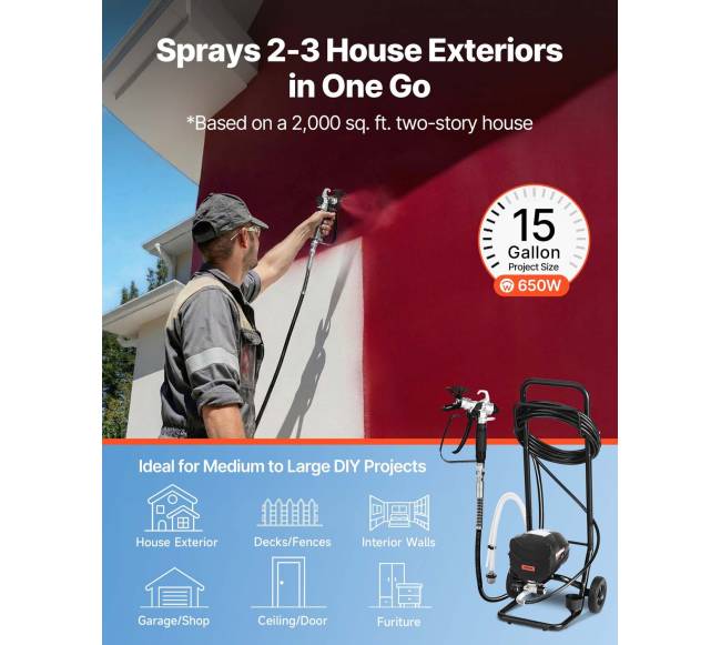 Elektrinis oro nespaudžiamas dažymo purkštuvas su vežimėliu1