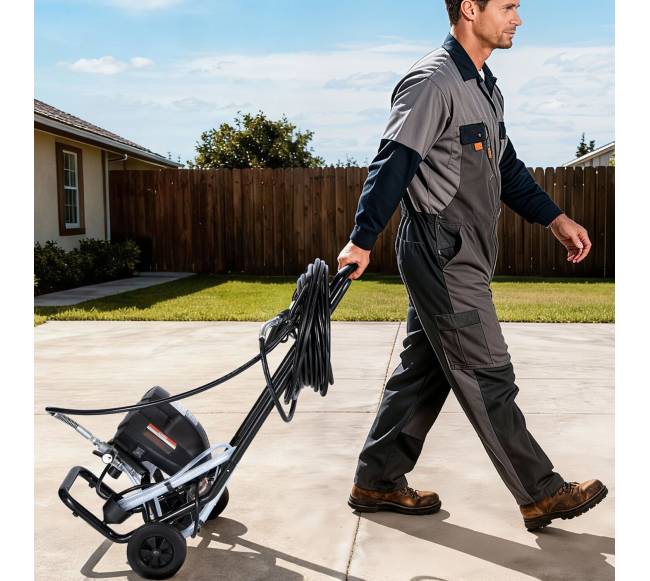 Elektrinis oro nespaudžiamas dažymo purkštuvas su vežimėliu7