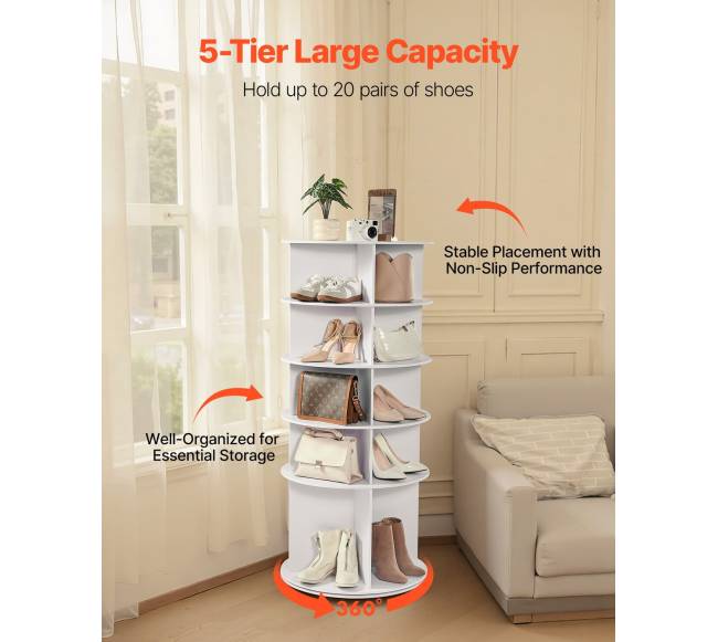 5 aukštų besisukanti batų lentyna3