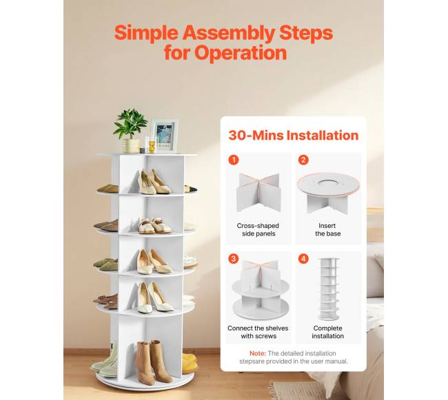 5 aukštų besisukanti batų lentyna5