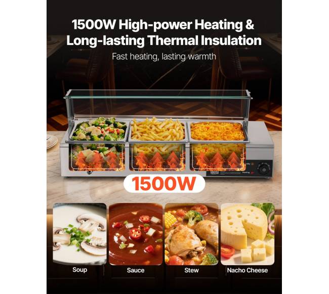 Elektrinis maisto šildytuvas su stiklo dangčiu1