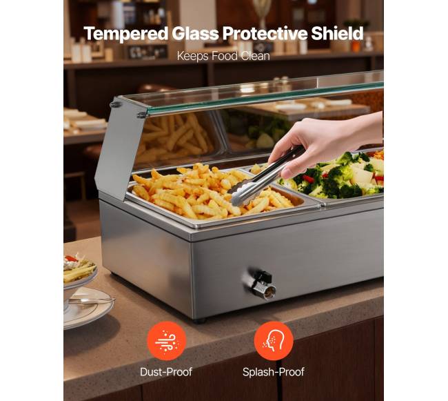 Elektrinis maisto šildytuvas su stiklo dangčiu3