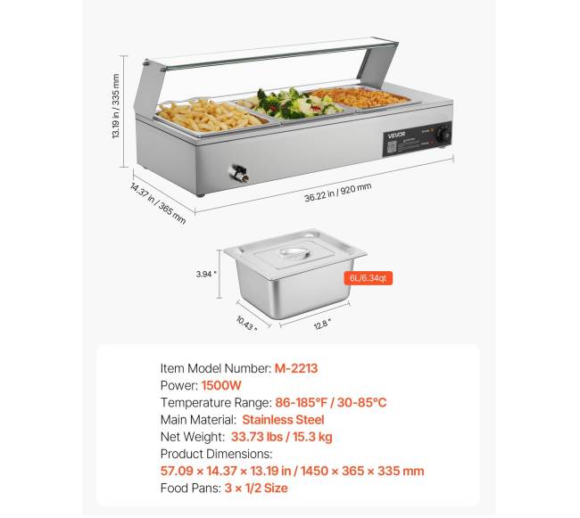 Elektrinis maisto šildytuvas su stiklo dangčiu6