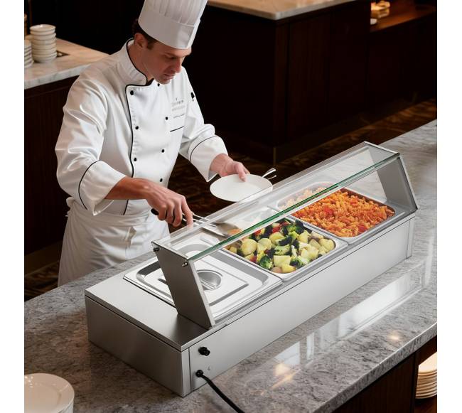 Elektrinis maisto šildytuvas su stiklo dangčiu7