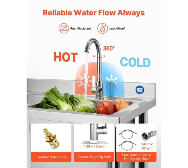 Nerūdijančio plieno vienos talpos virtuvės kriauklė su stalčiumi3