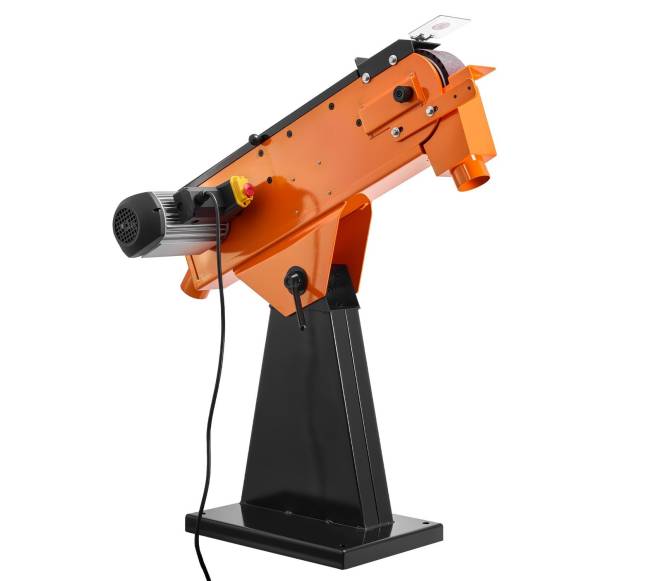 76 mm juostinis šlifuoklis su reguliuojamu kampu0