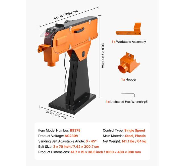 76 mm juostinis šlifuoklis su reguliuojamu kampu6