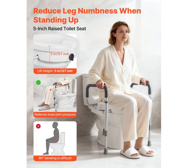 Paaukštinta tualeto sėdynė su rankenomis1