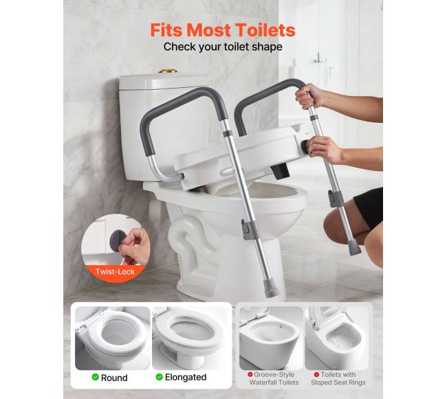 Paaukštinta tualeto sėdynė su rankenomis2