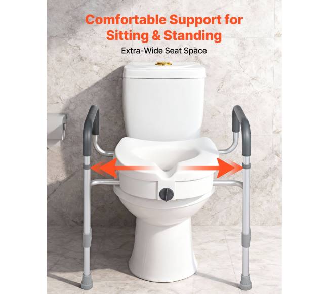 Paaukštinta tualeto sėdynė su rankenomis5