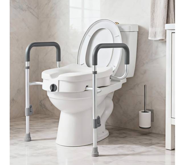 Paaukštinta tualeto sėdynė su rankenomis7