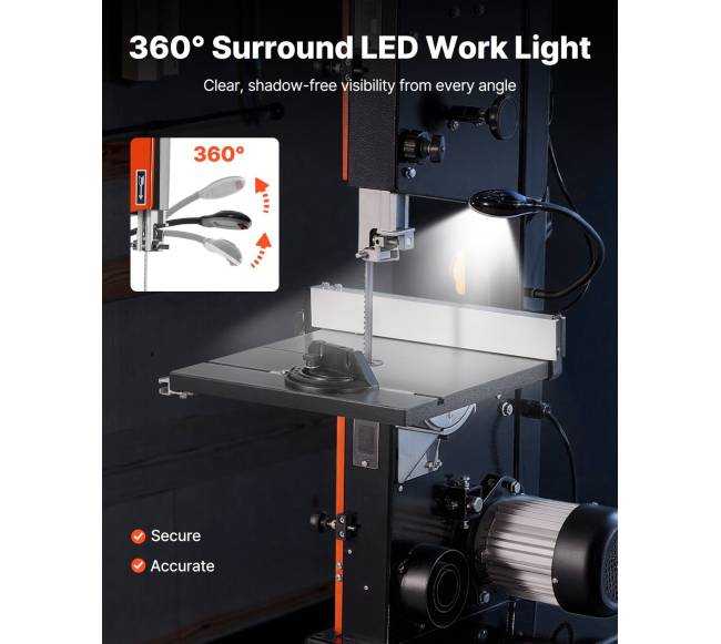 Medžio pjovimo juostinis pjūklas su dviejų greičių ir 373 W varikliu4