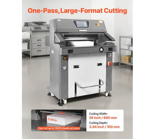 Elektrinė hidraulinė popieriaus pjaustyklė, 660 mm pločio1