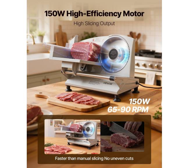 Elektrinė mėsos pjaustyklė su 170 mm ašmenimis1