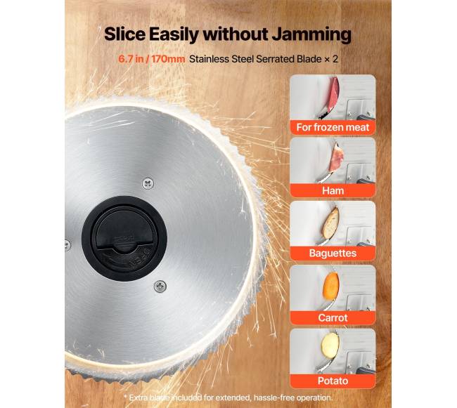 Elektrinė mėsos pjaustyklė su 170 mm ašmenimis2