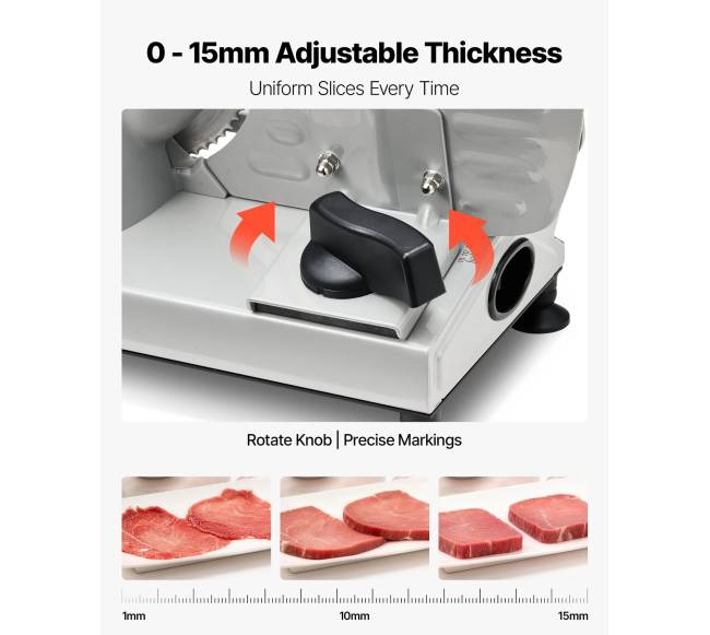 Elektrinė mėsos pjaustyklė su 170 mm ašmenimis3