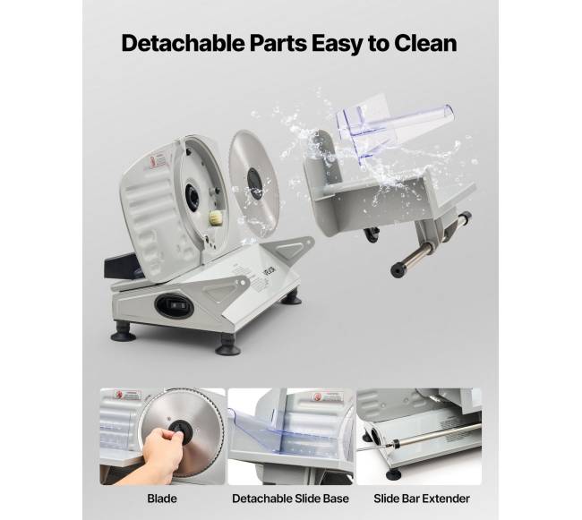 Elektrinė mėsos pjaustyklė su 170 mm ašmenimis4