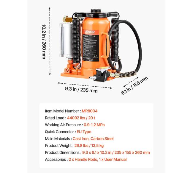 Hidraulinis oro butelio domkratas 20 tonų6